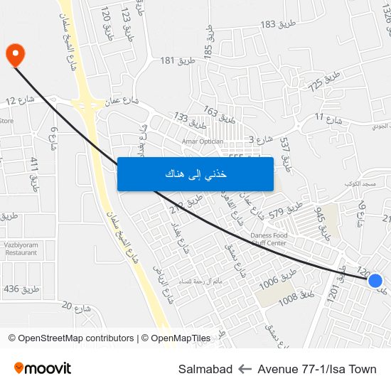 Avenue 77-1/Isa Town to Salmabad map