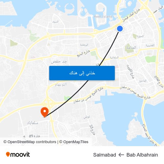 Bab Albahrain to Salmabad map