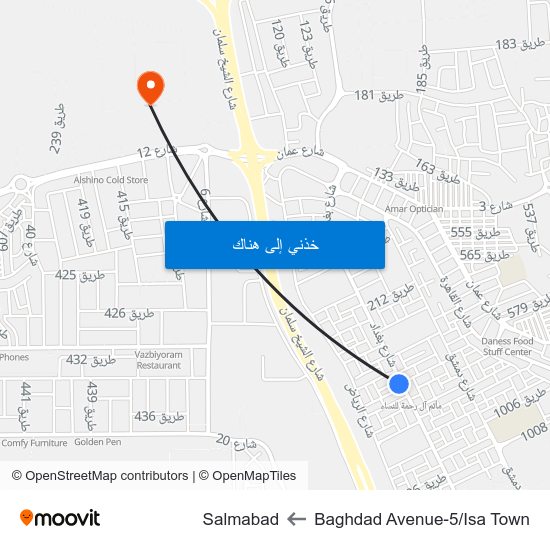 Baghdad Avenue-5/Isa Town to Salmabad map