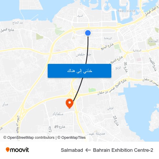 Bahrain Exhibition Centre-2 to Salmabad map