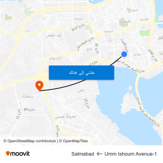 Umm Ishoum Avenue-1 to Salmabad map