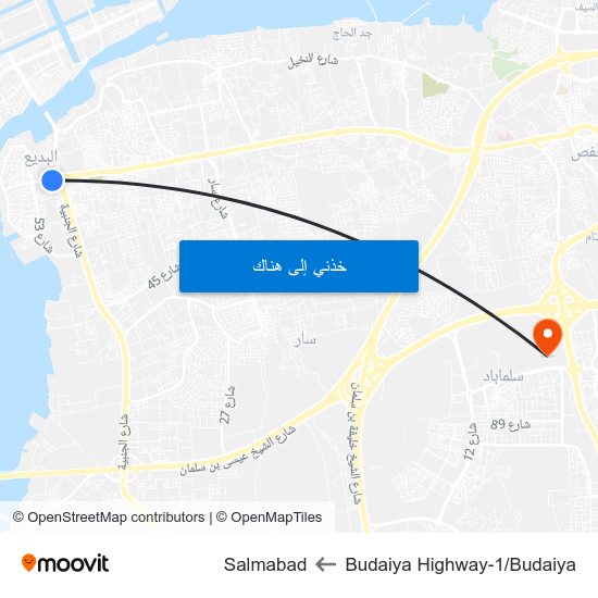 Budaiya Highway-1/Budaiya to Salmabad map
