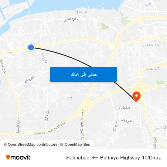 Budaiya Highway-10/Diraz to Salmabad map