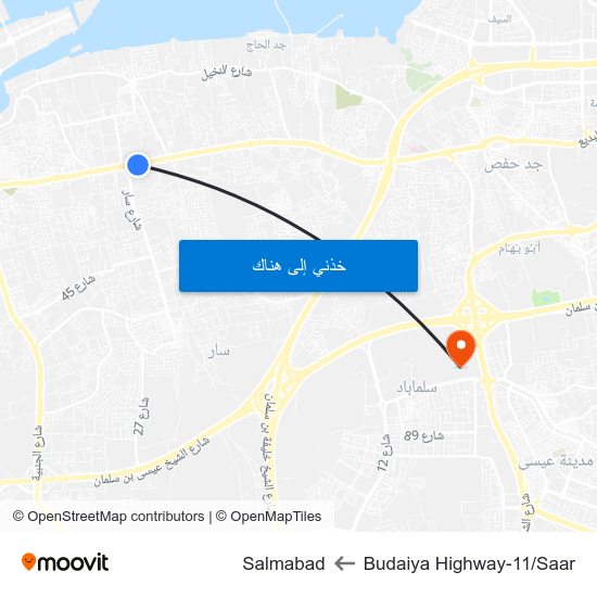 Budaiya Highway-11/Saar to Salmabad map