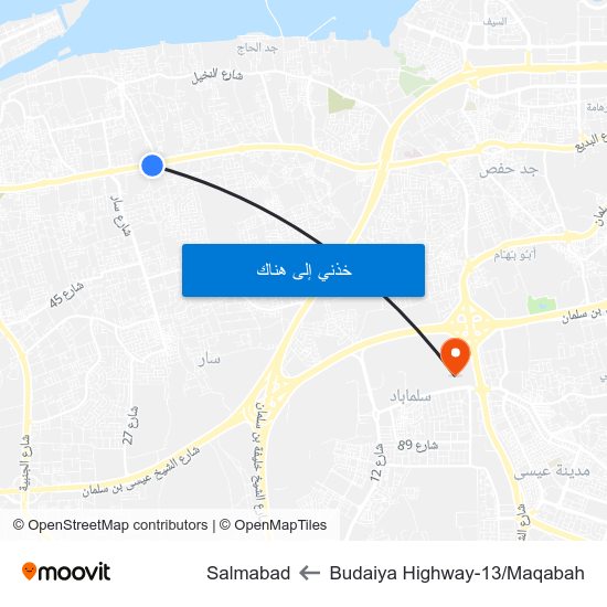 Budaiya Highway-13/Maqabah to Salmabad map