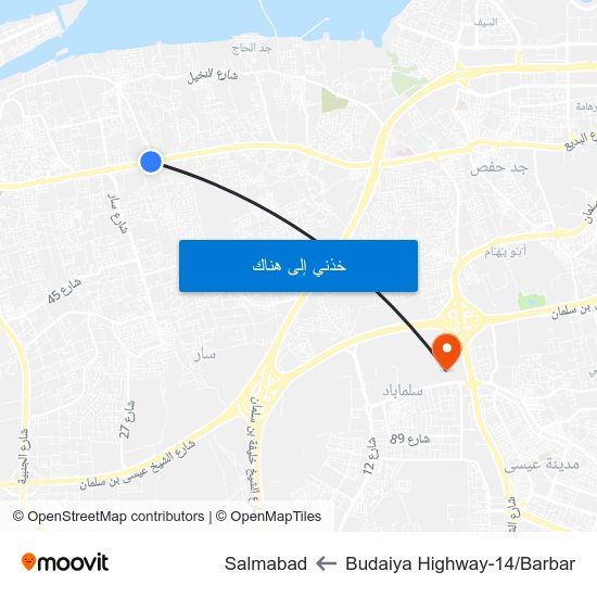 Budaiya Highway-14/Barbar to Salmabad map