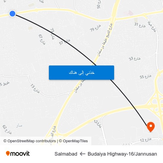 Budaiya Highway-16/Jannusan to Salmabad map