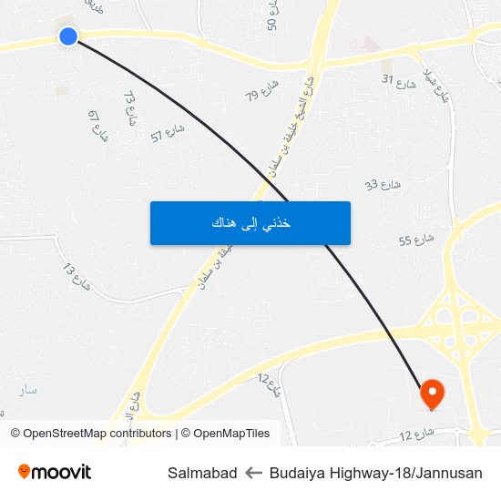 Budaiya Highway-18/Jannusan to Salmabad map