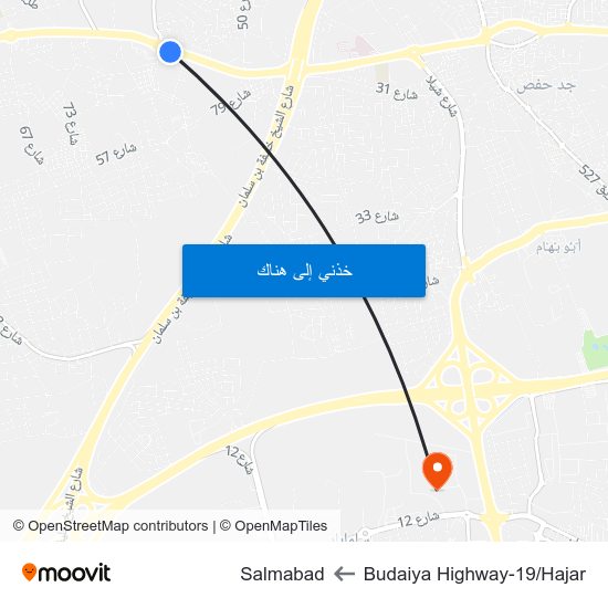 Budaiya Highway-19/Hajar to Salmabad map