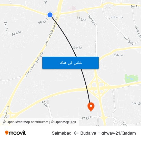 Budaiya Highway-21/Qadam to Salmabad map