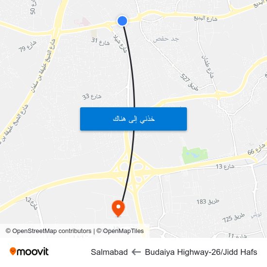 Budaiya Highway-26/Jidd Hafs to Salmabad map