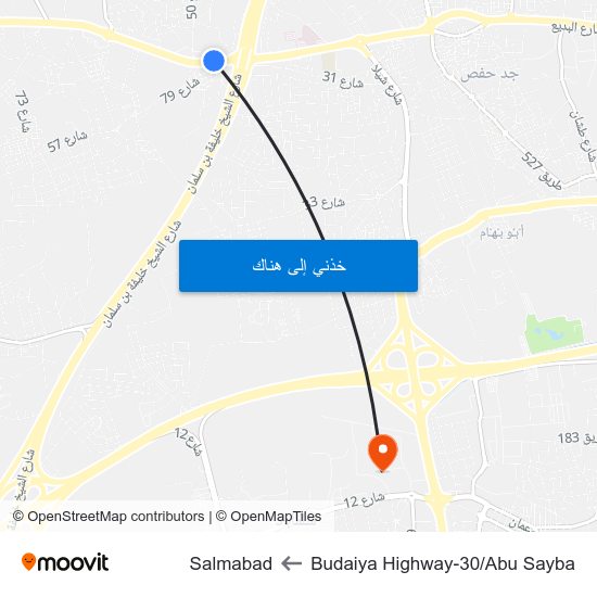 Budaiya Highway-30/Abu Sayba to Salmabad map