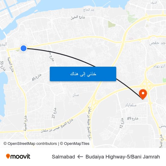 Budaiya Highway-5/Bani Jamrah to Salmabad map