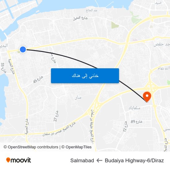 Budaiya Highway-6/Diraz to Salmabad map