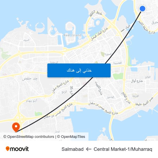 Central Market-1/Muharraq to Salmabad map