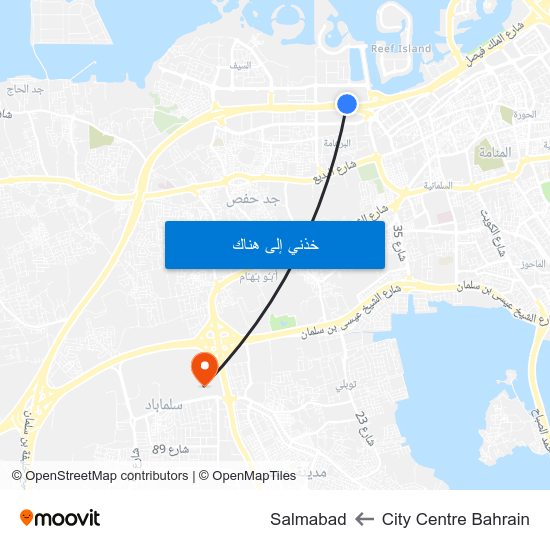 City Centre Bahrain to Salmabad map