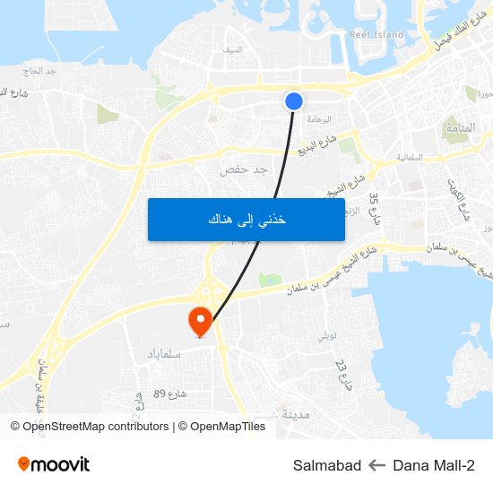 Dana Mall-2 to Salmabad map