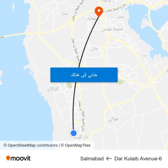 Dar Kulaib Avenue-6 to Salmabad map