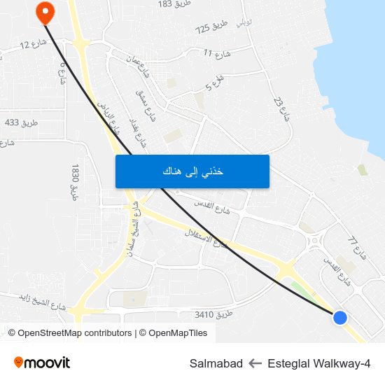 Esteglal Walkway-4 to Salmabad map