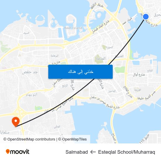 Esteqlal School/Muharraq to Salmabad map