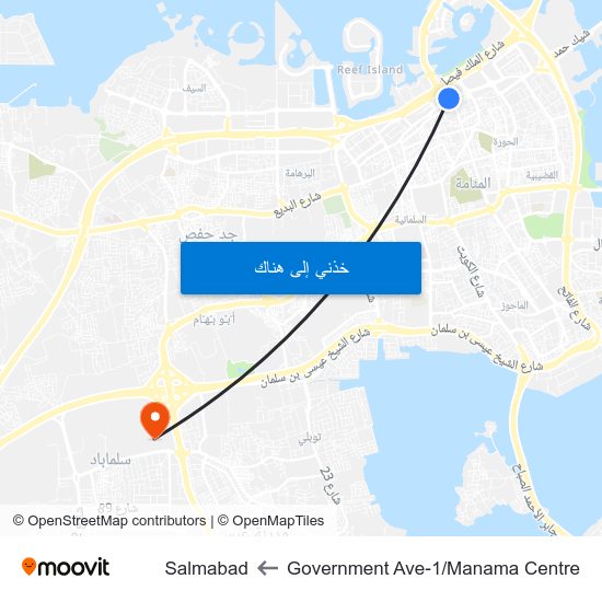 Government Ave-1/Manama Centre to Salmabad map