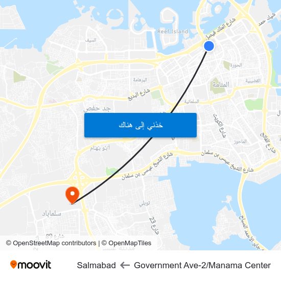 Government Ave-2/Manama Center to Salmabad map