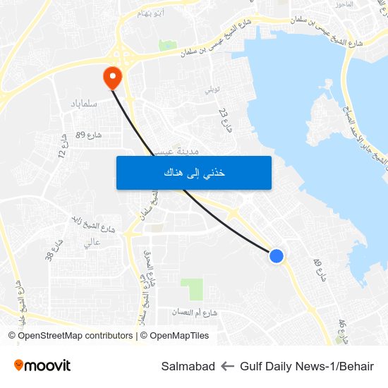 Gulf Daily News-1/Behair to Salmabad map