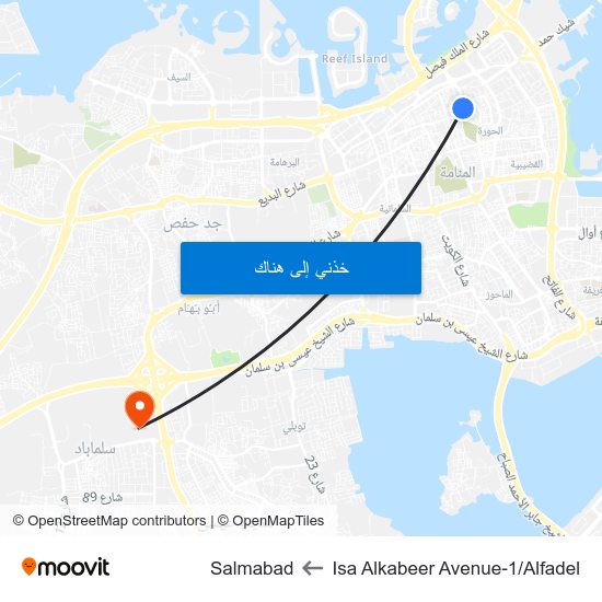 Isa Alkabeer Avenue-1/Alfadel to Salmabad map