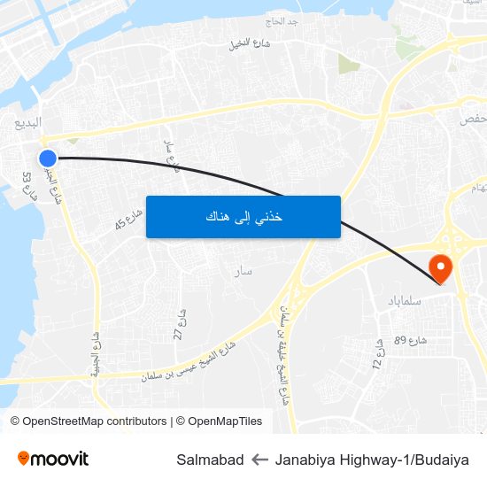 Janabiya Highway-1/Budaiya to Salmabad map