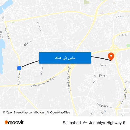 Janabiya Highway-9 to Salmabad map