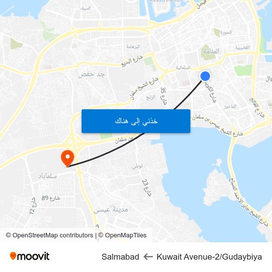 Kuwait Avenue-2/Gudaybiya to Salmabad map