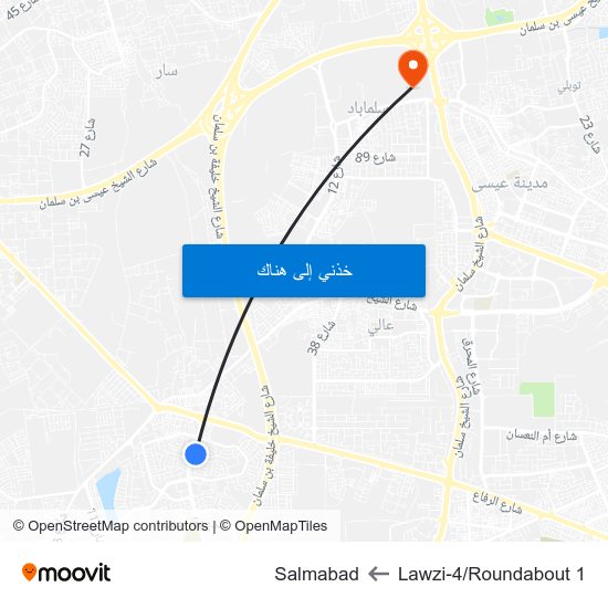 Lawzi-4/Roundabout 1 to Salmabad map