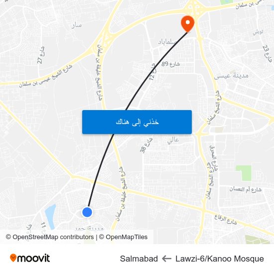 Lawzi-6/Kanoo Mosque to Salmabad map