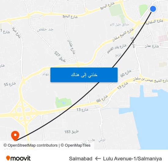 Lulu Avenue-1/Salmaniya to Salmabad map