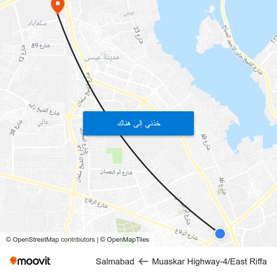 Muaskar Highway-4/East Riffa to Salmabad map