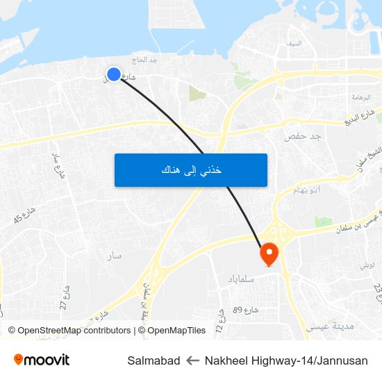 Nakheel Highway-14/Jannusan to Salmabad map