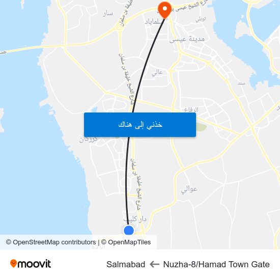 Nuzha-8/Hamad Town Gate to Salmabad map