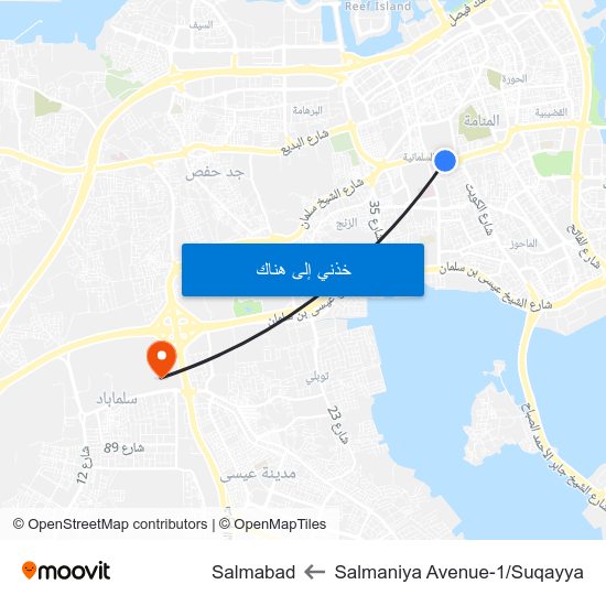 Salmaniya Avenue-1/Suqayya to Salmabad map