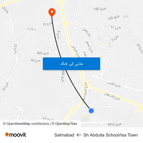 Sh Abdulla School/Isa Town to Salmabad map