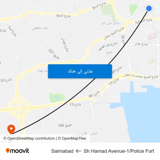 Sh Hamad Avenue-1/Police Fort to Salmabad map