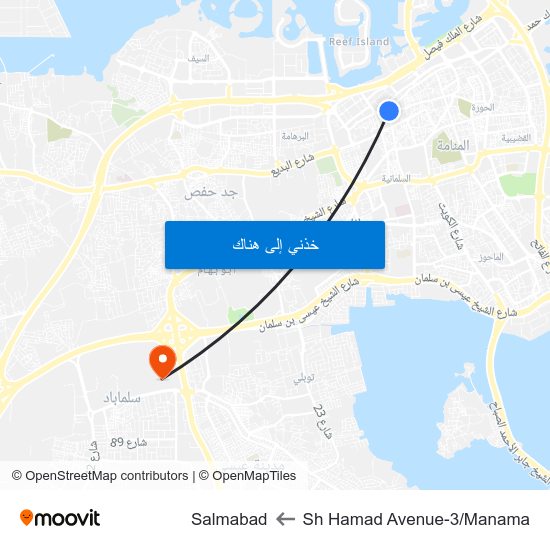 Sh Hamad Avenue-3/Manama to Salmabad map