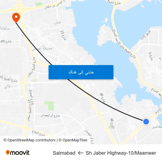 Sh Jaber Highway-10/Maameer to Salmabad map