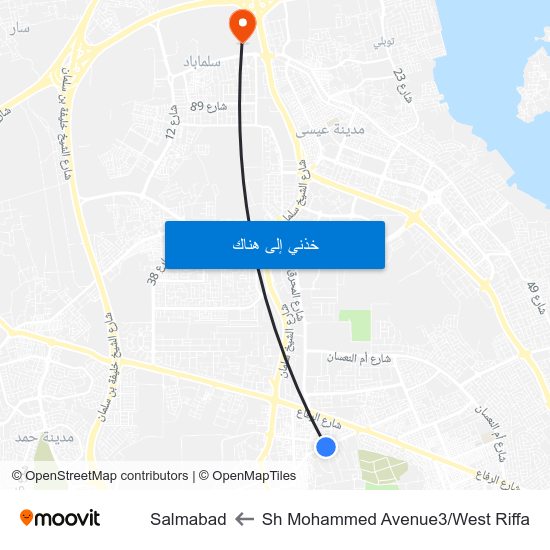 Sh Mohammed Avenue3/West Riffa to Salmabad map
