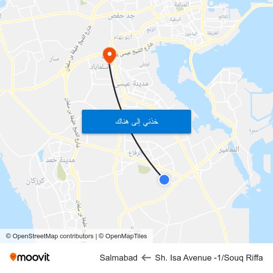 Sh. Isa Avenue -1/Souq Riffa to Salmabad map