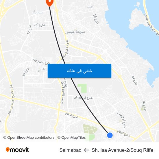 Sh. Isa Avenue-2/Souq Riffa to Salmabad map