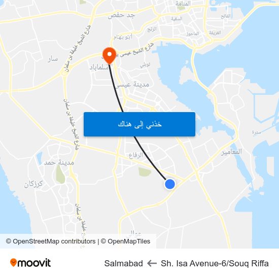 Sh. Isa Avenue-6/Souq Riffa to Salmabad map