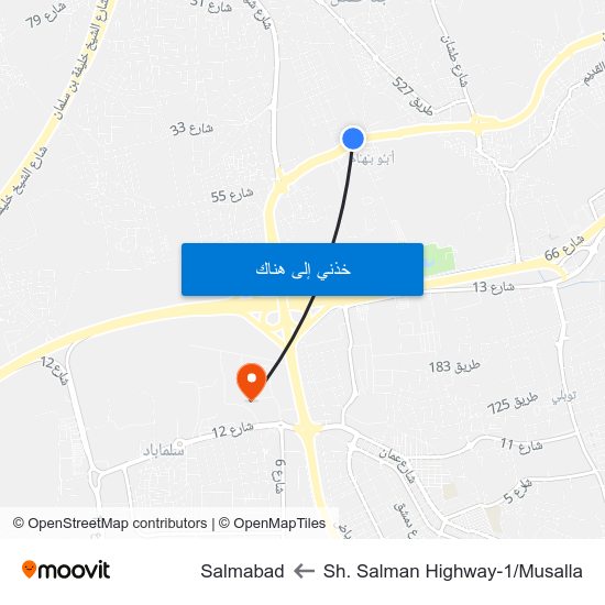 Sh. Salman Highway-1/Musalla to Salmabad map