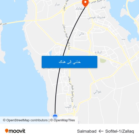 Sofitel-1/Zallaq to Salmabad map