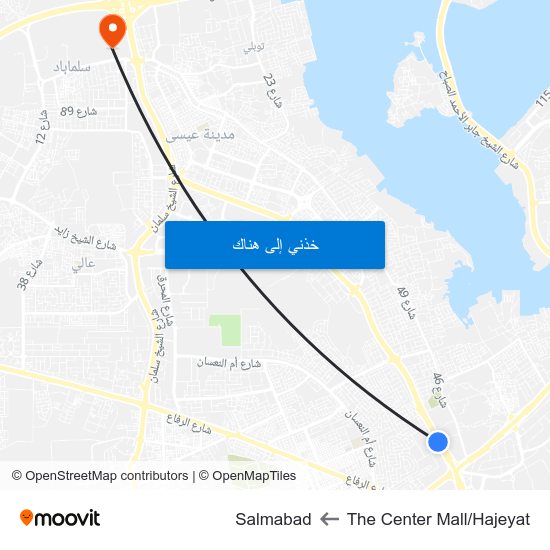 The Center Mall/Hajeyat to Salmabad map