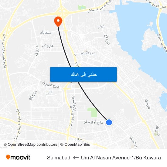 Um Al Nasan Avenue-1/Bu Kuwara to Salmabad map